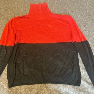 Fashion Nova Red and Black Turtleneck Sweater